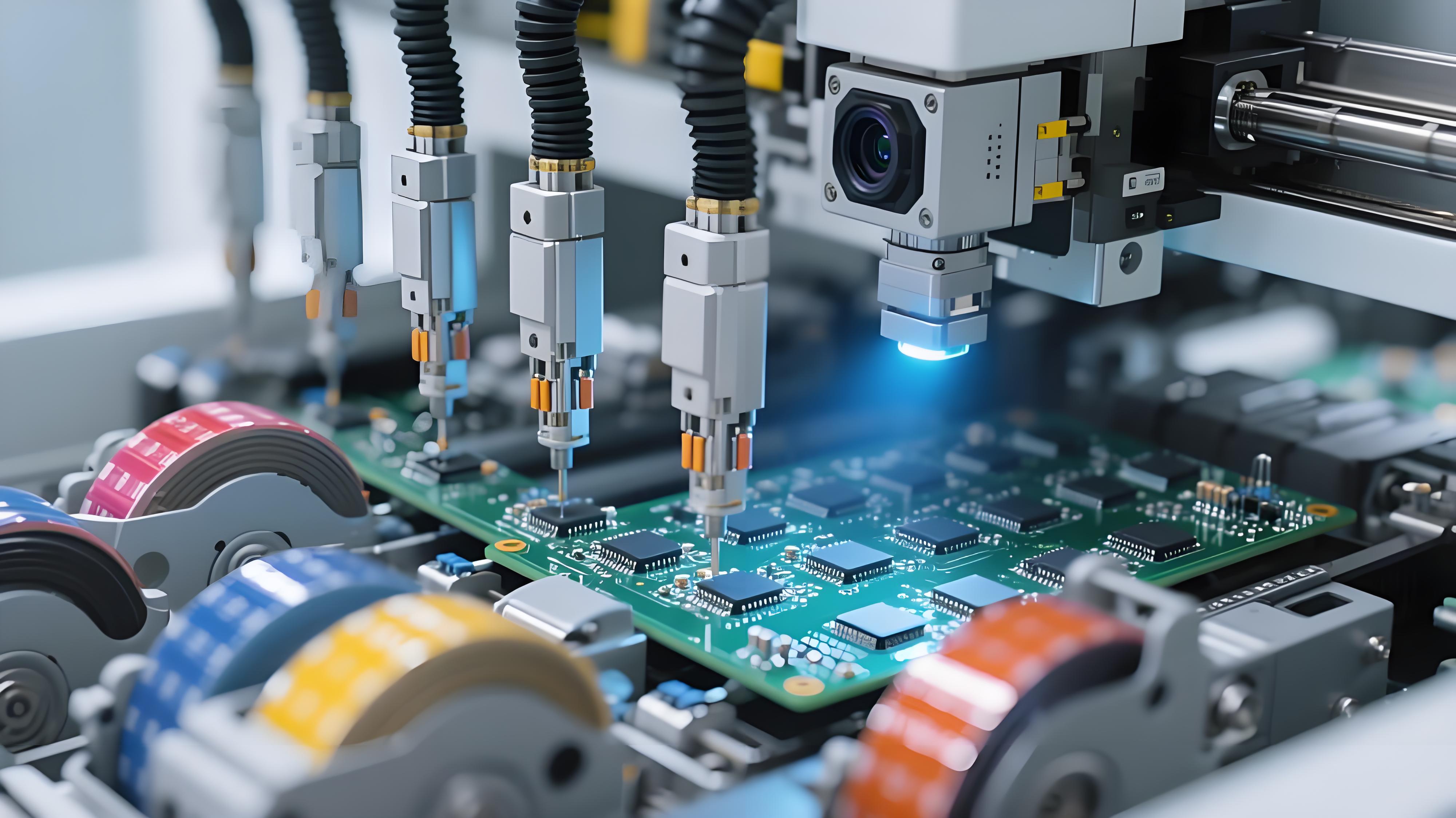 高精度SMT貼片機利用多視覺系統進行高速元件拾取與貼裝的操作場景.jpeg