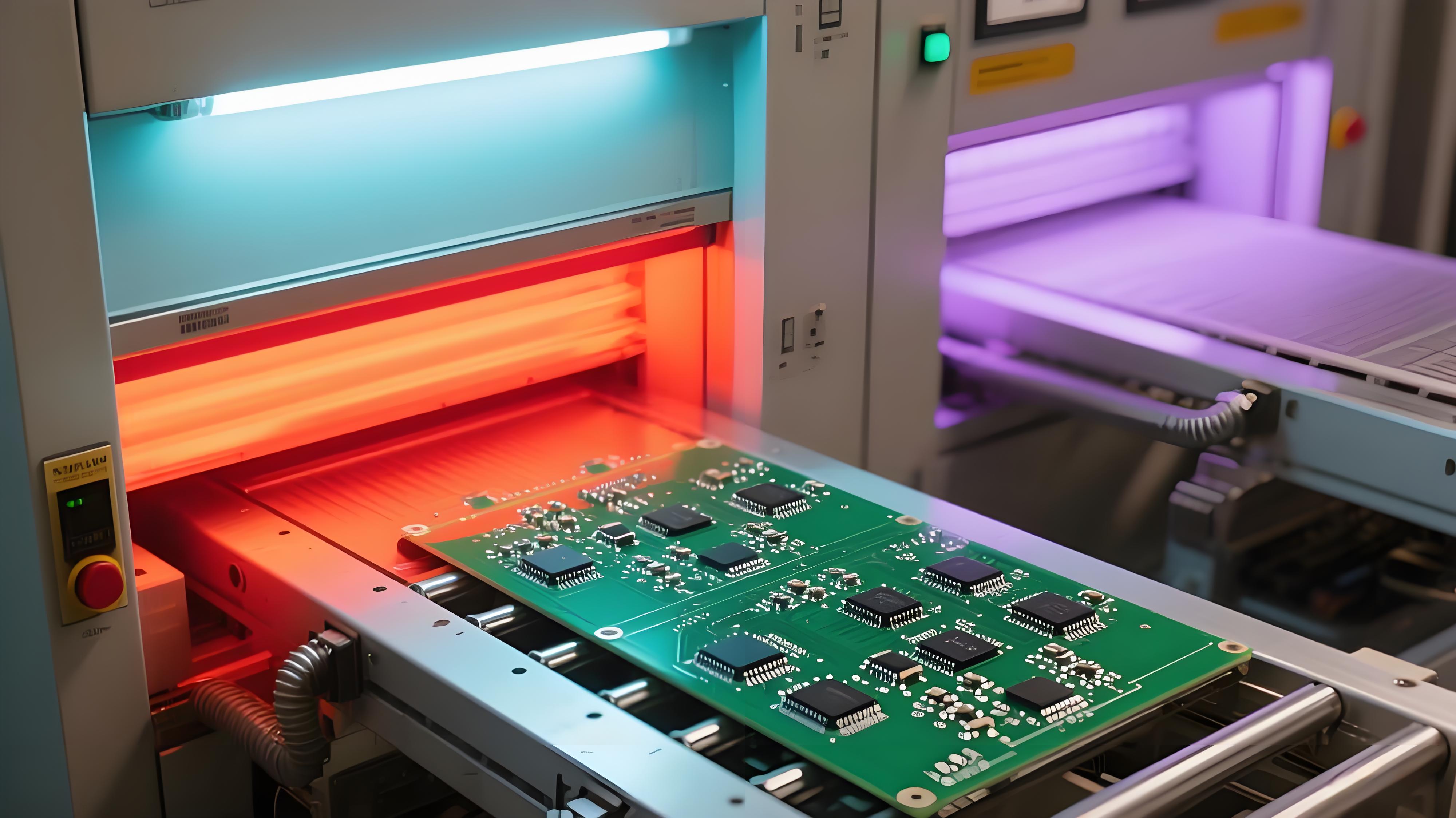 THR回流焊爐溫度分區(qū) 深綠色PCB移動 冷熱光效對比 傳送軌道.jpg