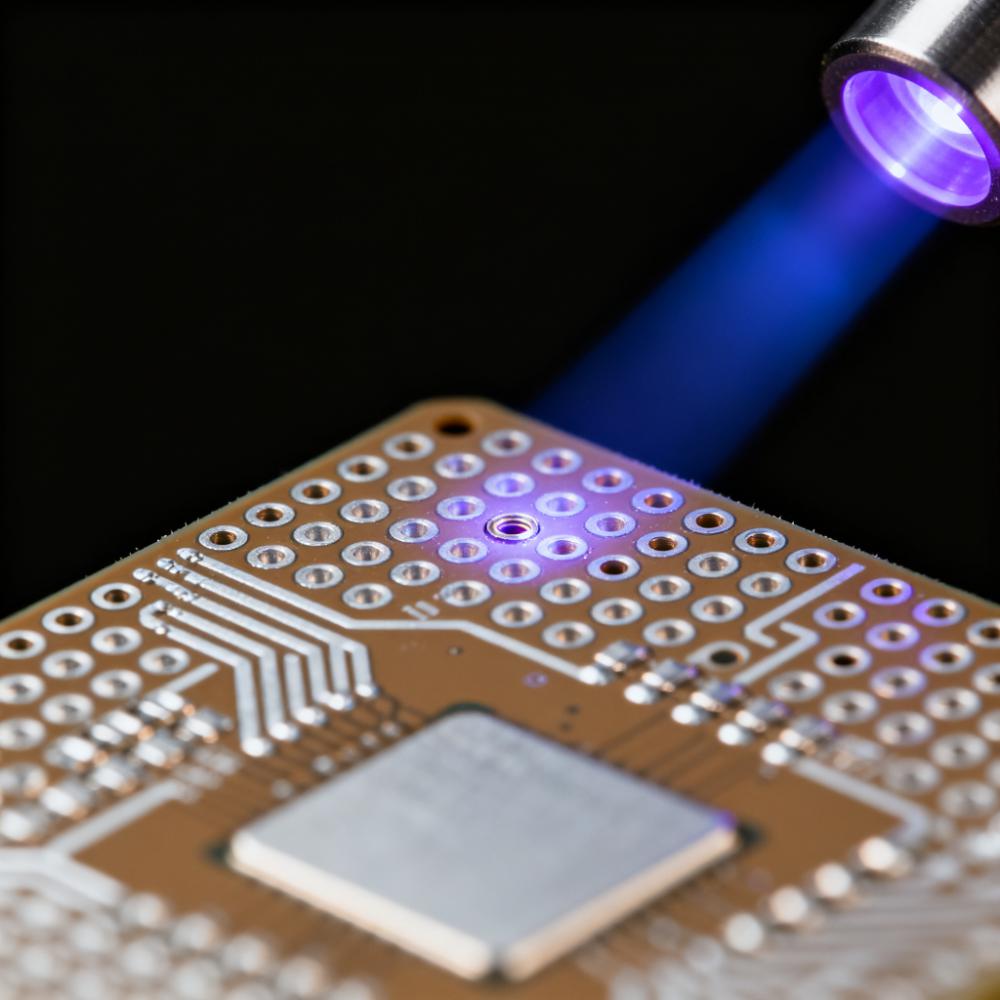 紫外激光加工IC載板20μm超小微盲孔場景,孔壁無熱損傷且與銅箔精準對位.jpeg