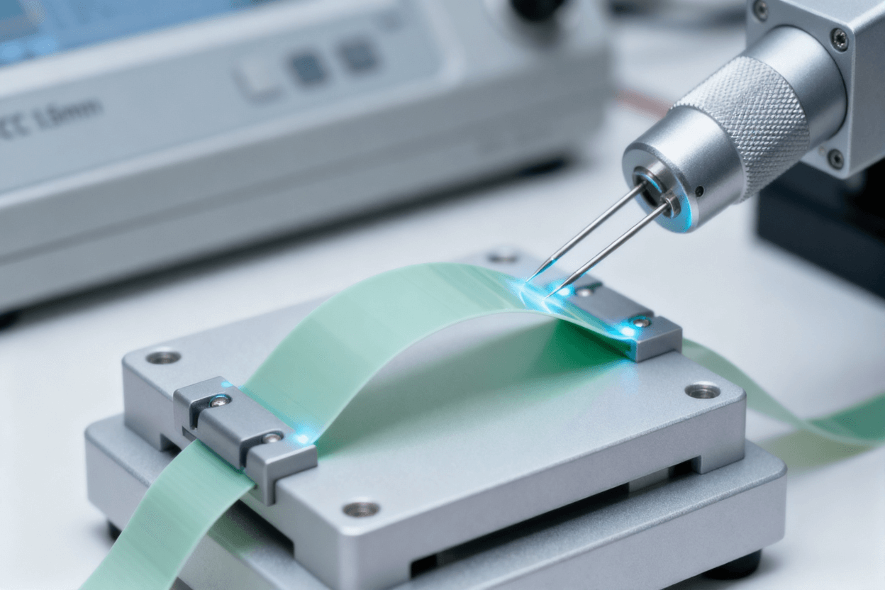 柔性 LTCC 材料彎曲測(cè)試場(chǎng)景,3mm 彎曲半徑保持電氣性能穩(wěn)定.png