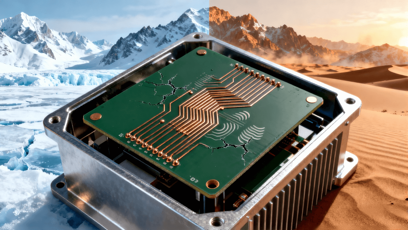 采用陶瓷混壓RO4350B板材的車載毫米波雷達內部電路板,展示其在極端溫度與振動環境下的高機械強度與信號穩定性.png