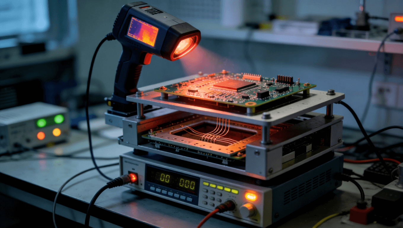 儲能PCB熱管理測試驗證場景,展示紅外熱像、熱電偶與熱阻測試儀協(xié)同工作.png